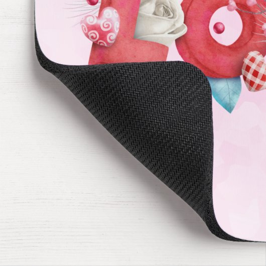 Text der roten Liebe in fett formatierten Blockbuc Mousepad (Ecke)