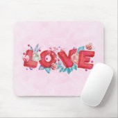 Text der roten Liebe in fett formatierten Blockbuc Mousepad (Mit Mouse)