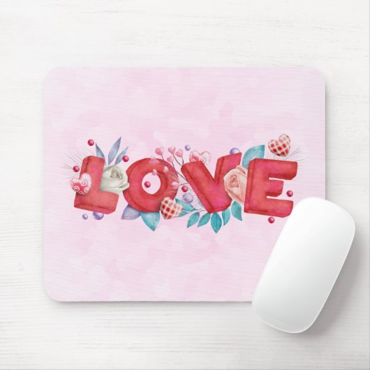 Text der roten Liebe in fett formatierten Blockbuc Mousepad (Mit Mouse)