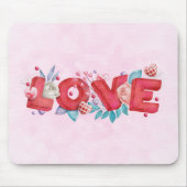 Text der roten Liebe in fett formatierten Blockbuc Mousepad (Vorne)