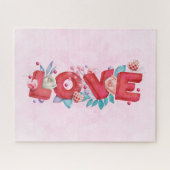 Text der roten Liebe in fett formatierten Blockbuc Puzzle (Horizontal)