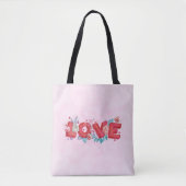 Text der roten Liebe in fett formatierten Blockbuc Tasche (Vorderseite)