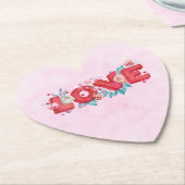 Text der roten Liebe in fett formatierten Blockbuc Untersetzer (angewinkelt)