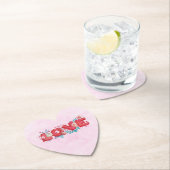 Text der roten Liebe in fett formatierten Blockbuc Untersetzer (Vor Ort)