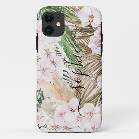 Text der Schrift "Pampas gras", "orchid", "tropisc Case-Mate iPhone Hülle (Rückseite)