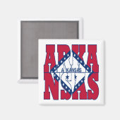 Text der Staatsflagge Arkansas Magnet (Vorderseite/Rückseite)