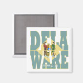 Text der Staatsflagge Delaware Magnet (Vorderseite/Rückseite)