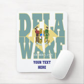 Text der Staatsflagge Delaware Mousepad (Mit Mouse)