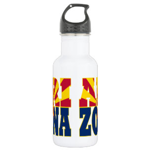 Text der Staatsflagge von Arizona Edelstahlflasche