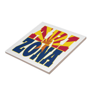 Text der Staatsflagge von Arizona Fliese