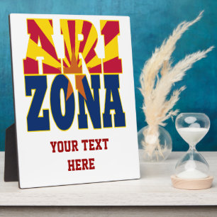 Text der Staatsflagge von Arizona Fotoplatte