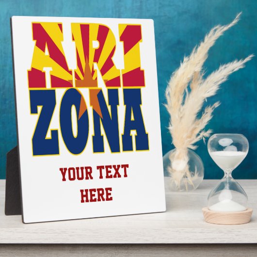 Text der Staatsflagge von Arizona Fotoplatte (Seite)