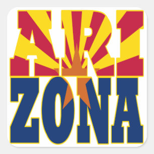 Text der Staatsflagge von Arizona Quadratischer Aufkleber