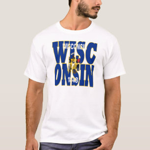 Text der Staatsflagge Wisconsin T-Shirt