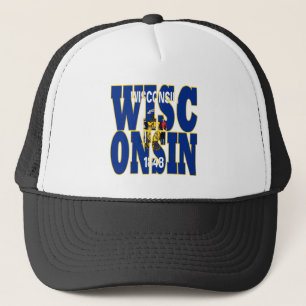 Text der Staatsflagge Wisconsin Truckerkappe
