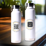 Text der Website für kundenspezifische QR-Codes fü Trinkflasche<br><div class="desc">Laden Sie einen QR-Code oder ein Logo für jede Seite hoch, passen Sie den Text an und erstellen Sie einfach Ihre personalisierte Wasserflasche. Klicken Sie auf BEARBEITEN, um die Textfarbe oder Textgröße zu ändern. Sie können dieses Design auf anderen Zazzle-Produkten übertragen und an die meisten Zazzle-Produkte anpassen. Standard Studio Designs...</div>