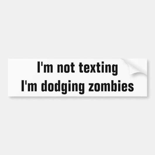 Text, der Zombies fährt oder ausweicht Autoaufkleber (Vorne)