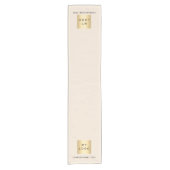 Text des Beige-Firmenlogos Kurzer Tischläufer (Vorderseite)