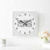 Text des biologischen Ingenieurs Quadratische Wanduhr (Zuhause)