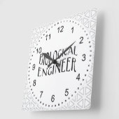 Text des biologischen Ingenieurs Quadratische Wanduhr (Winkel)