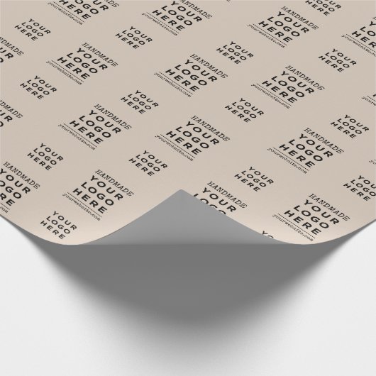 Text des Brown Handmade Business-Logos Geschenkpapier (Ecke)