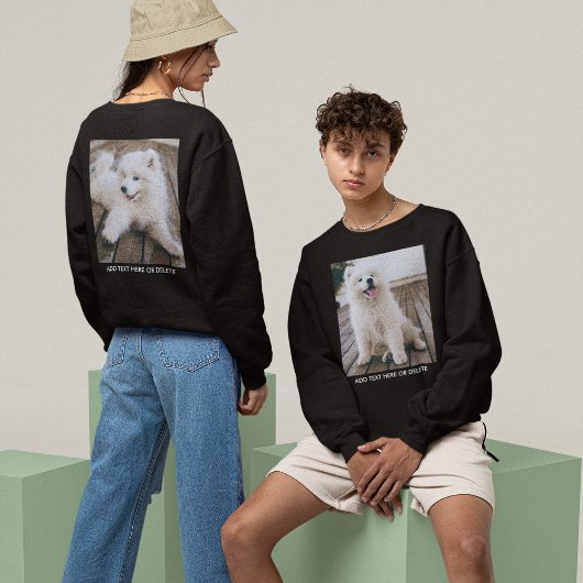 Text des doppelseitigen Fotos Sweatshirt
