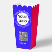 Text des Firmenlogos und QR-Code-Popcornvorlage Geschenkschachtel (Vorderseite)