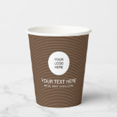 Text des Firmenlogos von Papercup hier Kaffeefarbe Pappbecher (Rückseite)