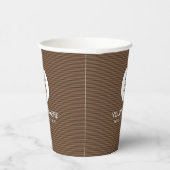 Text des Firmenlogos von Papercup hier Kaffeefarbe Pappbecher (Rechts)