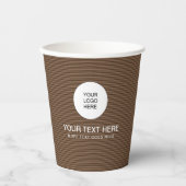 Text des Firmenlogos von Papercup hier Kaffeefarbe Pappbecher (Vorderseite)