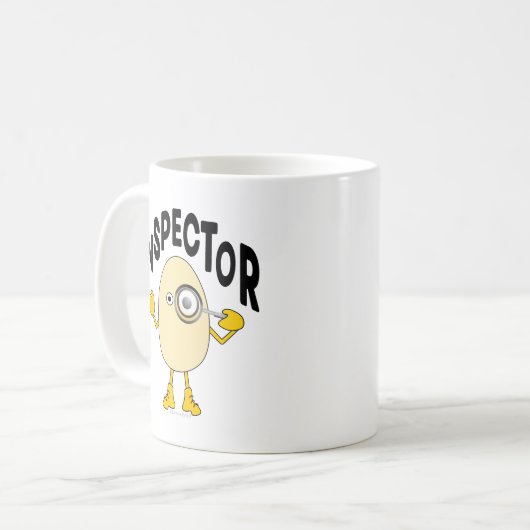 Text des Inspektors Egghead Kaffeetasse (Vorderseite Links)