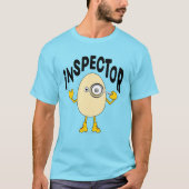 Text des Inspektors Egghead T-Shirt (Vorderseite)