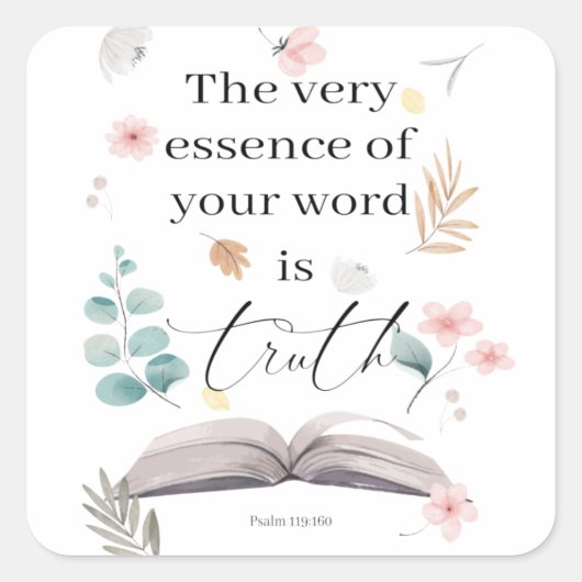 Text des Jahres 2023 JW Psalm 119:160 Quadratischer Aufkleber (Vorderseite)