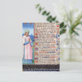 Text des Magnificat mit einem Portrait von Postkarte (Stehend Vorderseite)