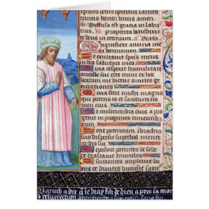 Text des Magnificat mit einem Porträt von