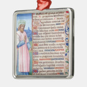 Text des Magnificat mit einem Porträt von Ornament Aus Metall (Links)