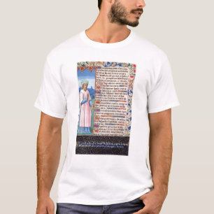Text des Magnificat mit einem Porträt von T-Shirt