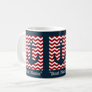 Text des naukalen Anchors Red Blue Boat Name Kaffeetasse