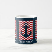 Text des naukalen Anchors Red Blue Boat Name Kaffeetasse (Mittel)