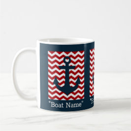 Text des naukalen Anchors Red Blue Boat Name Kaffeetasse