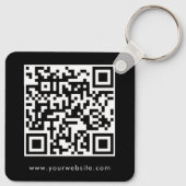 Text des QR-Codes für Firmenlogos, beidseitig schw Schlüsselanhänger (Rückseite)