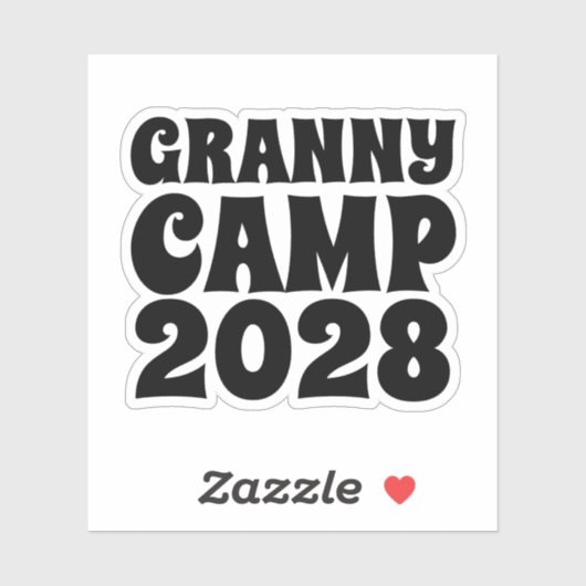 Text des Retro-Granny-Camps Aufkleber (Blatt)