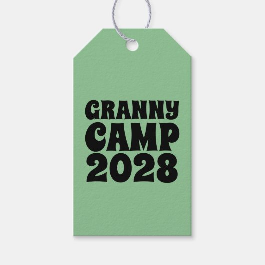 Text des Retro-Granny-Camps Geschenkanhänger (Vorderseite)
