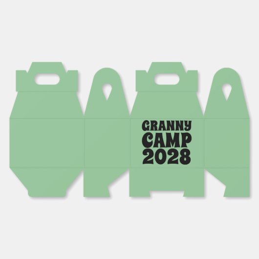 Text des Retro-Granny-Camps Geschenkschachtel (Ungeklappt)