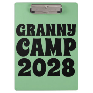 Text des Retro-Granny-Camps Klemmbrett