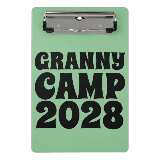 Text des Retro-Granny-Camps Mini Klemmbrett (Vorderseite)