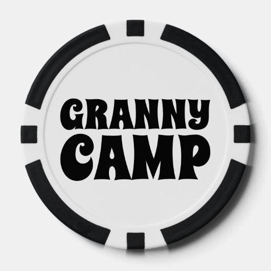 Text des Retro-Granny-Camps Pokerchips (Vorderseite)