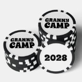 Text des Retro-Granny-Camps Pokerchips (Stapel)