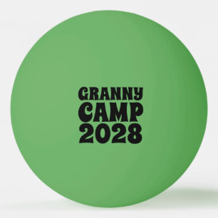 Text des Retro-Granny-Camps Tischtennisball