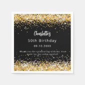 Text des schwarzen Goldene Namens Serviette (Vorderseite)